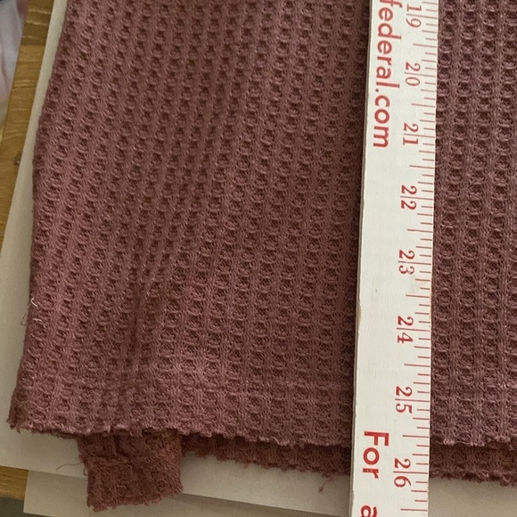 Umgee waffle knit patchwork sleeves top blouse Womens L Oversized cozy Bohemian - Picture 11 of 12